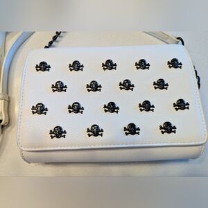 Betsy Johnson Skull Studded Satchel/Crossbody Bag